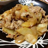 焼肉のタレで、じゃがいもと豚肉の炒め物